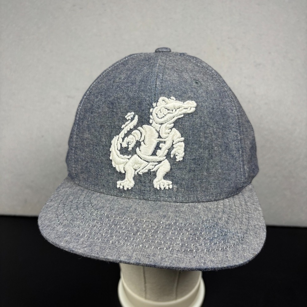 Florida Gators Hat Top Of The World Blue Gray Denim Cotton Strapback Cap FLAW